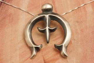 Native American Jewelry Burnished Sterling Silver Naja Pendant